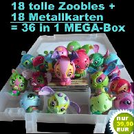 Bakugan Zoobles Mega Set 18 Figuren u. 18 Metallkarten