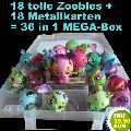 Bakugan Zoobles Mega Set 18 Figuren u. 18 Metallkarten