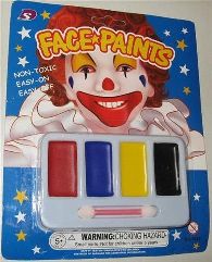 Schmink Set (Face-paint) mit diverse Farben und Pinsel im Blister
