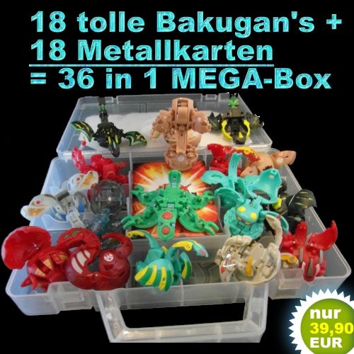 Bakugan Battle Brawlers Mega Set 18 Figuren in BOX *NEU