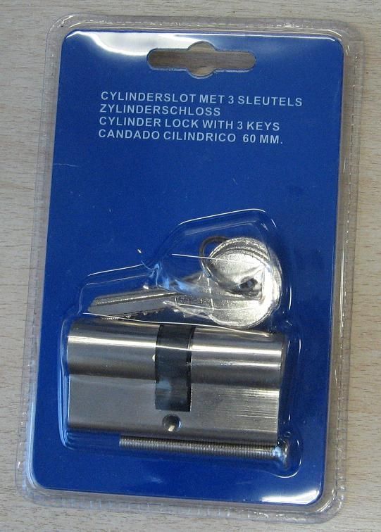 Cylinderschloss 60mm mit 3 Schlüsseln
