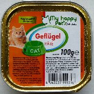 My happy pet´s Alleinfutter für Katzen Geflügel 100g Schale