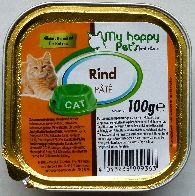 My happy pet's Alleinfutter für Katzen Rind 100g Schale