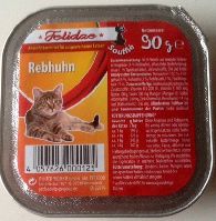 Felidae  Rebhuhn Alleinfutter für Katzen Soufle Schale 90g