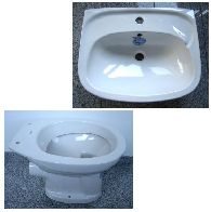 Sonderposten KERAMAG Bad-Set Waschbecken 55cm + WC in Weiss