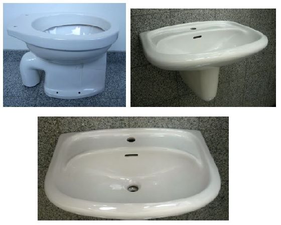Sonderposten SPHINX Bad-Set Waschbecken+Halbsäule+WC in Weiss