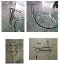 Luxurious designer washbasin sets of glass with accessories and fittings